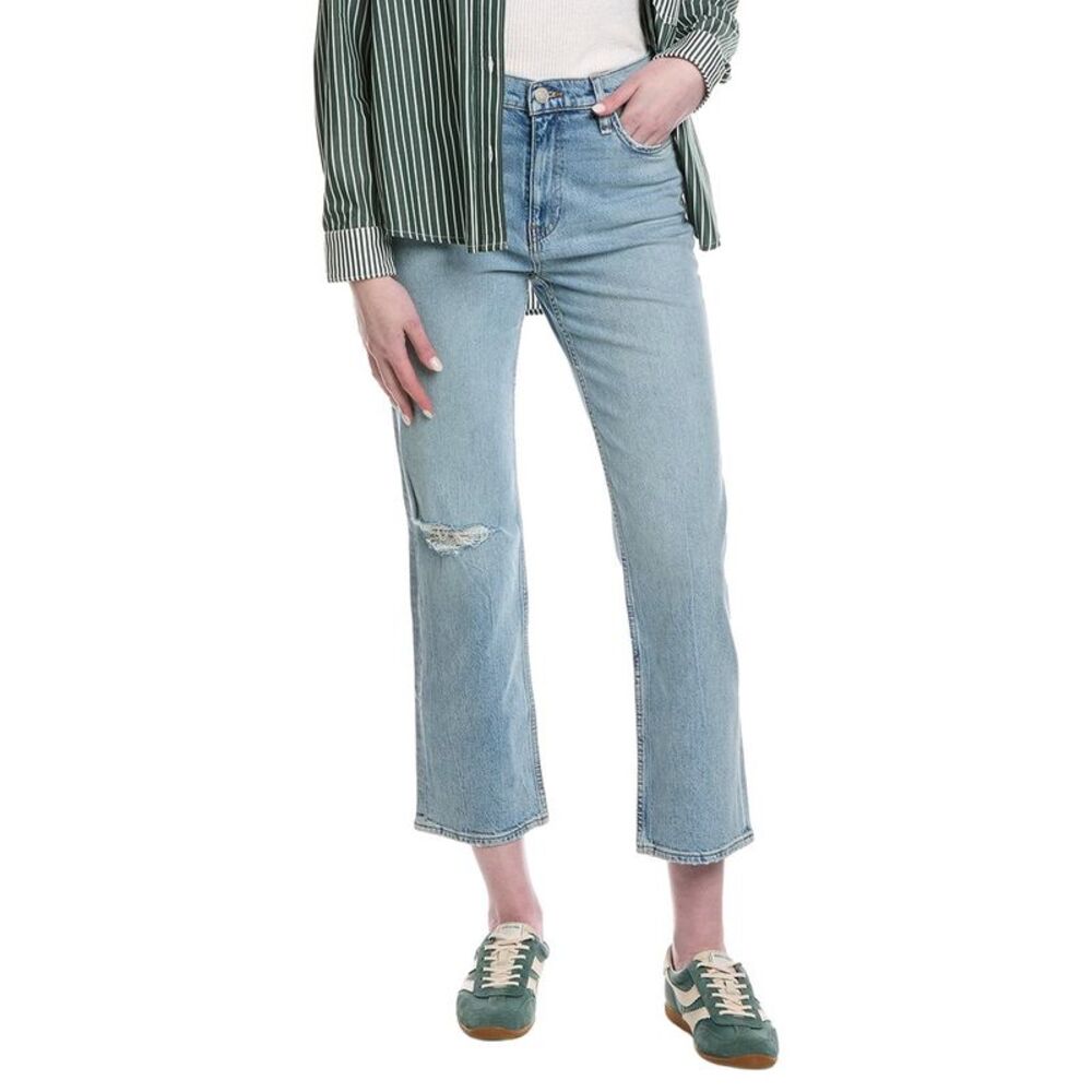 Hudson Jeans Womens  Remi High-Rise Sprinkle Destructed Straight Ankle Jean,